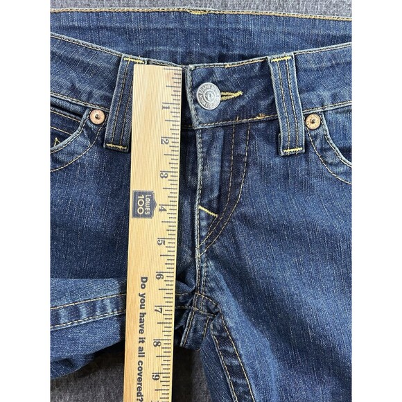 VTG True Religion Jeans Joey Big T Women’s Flared Legs Denim Blue Sz 29 USA Rare - Picture 9 of 14